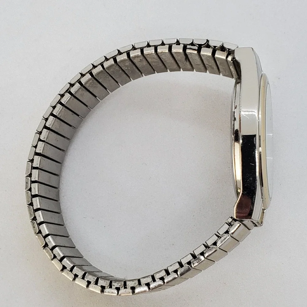 Men's Military Watch‎ 36MM White Dial Gold Gray Bracelet Band New Battery